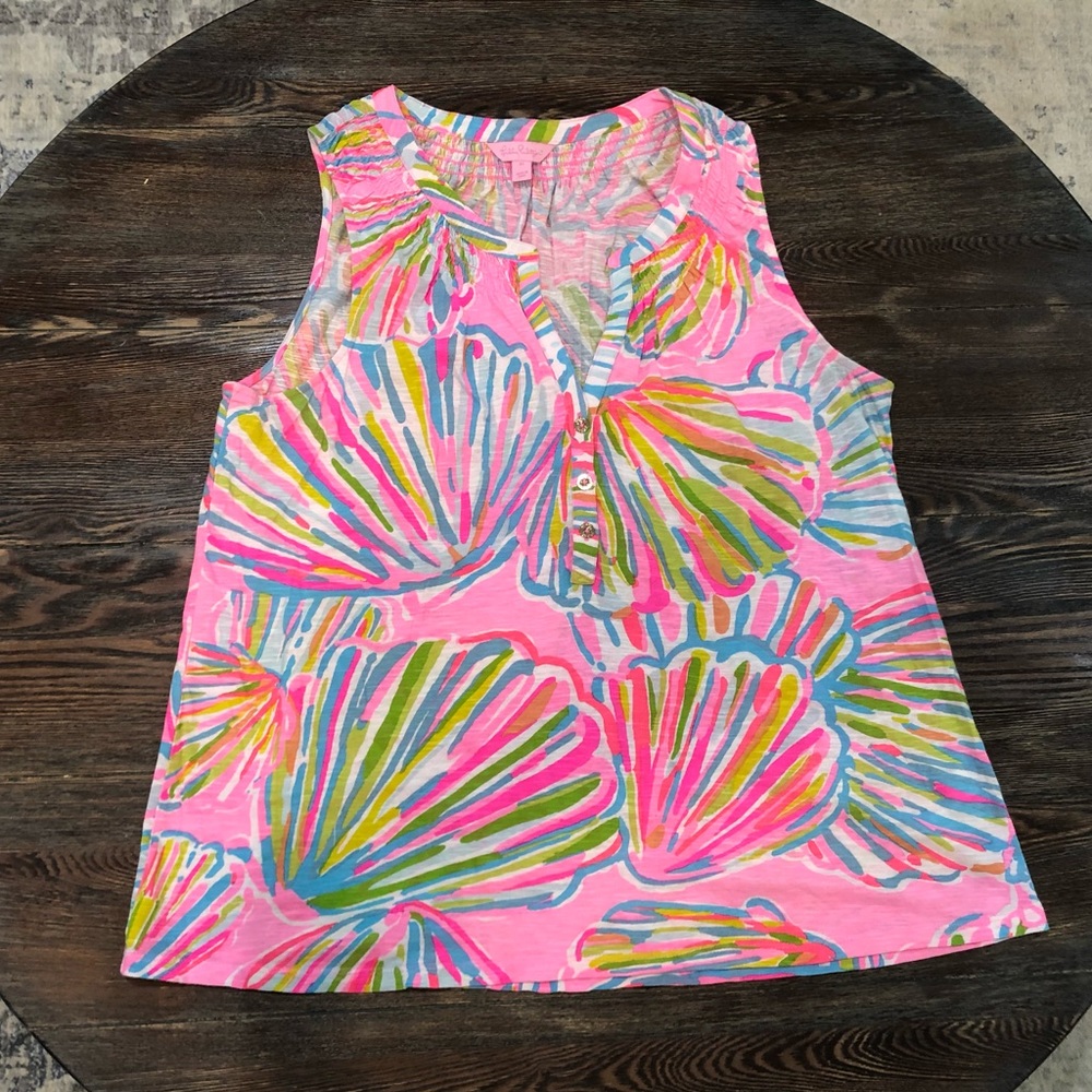 Lilly Pulitzer Essie Tank Shellabrate Pink Pout - Picture 2 of 4